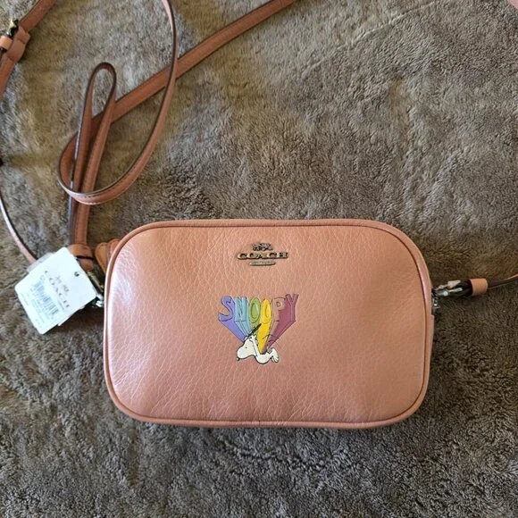 Coach x Peanuts Snoopy Rainbow Pink Leather Mini Crossbody Bag NWT F1777 Rare - Picture 12 of 14